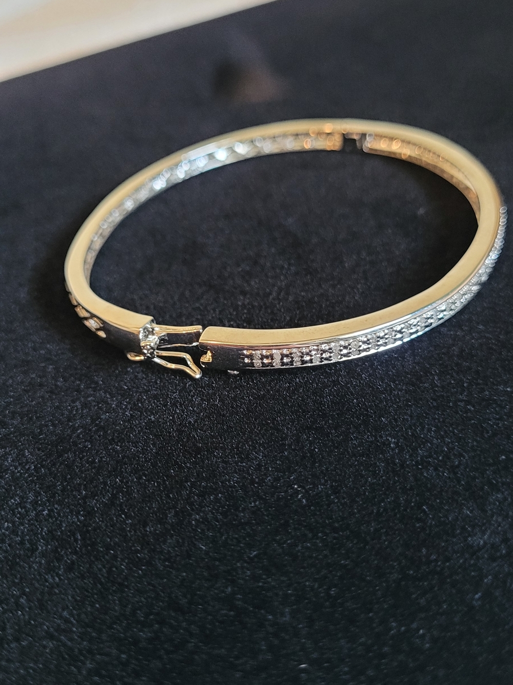 Classic Silver Crystal Pavé Bangle Bracelet - Silver - Picture 4 of 6